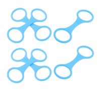 NIYANGLE 6pcs Blue Silicone Snorkel Clips Figure-8 Lock Replacement Dive Gear Retainer for Snorkel Attachment to Mask Strap Quick Release Tube Holder for Snorkeling and Scuba Diving