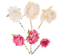 NIYANGLE 6pcs Bohemian Small Flower Hairpins Hair Clips Fabric Flowers for Women Girl Beach Vacation Party Barrette