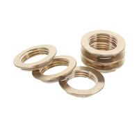NIYANGLE 6pcs Brass Nut Inserts Thread Pipe Fitting Locking Nuts with 1/2in Internal Thread, Golden Brass Material, Excellent High Temperature Resistance, Easy Installation for Water