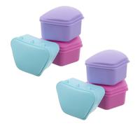 NIYANGLE 6pcs Denture Container: Reusable Denture Travel Case Retainer Soak Container Portable Organizer for Cleanliness Comfort