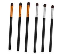 NIYANGLE 6Pcs Eyeshadow Brush Set with Plastic Handle Soft Horse Hair Blending Curved Angled Brushes for Womens Eye Makeup for Girlfriends Moms Daughters