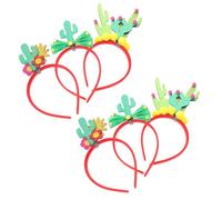 NIYANGLE 6pcs Fabric Cactus Headband Boho Style Party Hair Accessory with Cactus Patterns Versatile Party Prop for Pool Bachelorette Cinco De Mayo Celebration