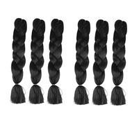 NIYANGLE 6pcs Fake Braid African Dreadlock Wig Braids Extensions Crochet Hair Marley Braiding Hair Accessories High Temperature Wire