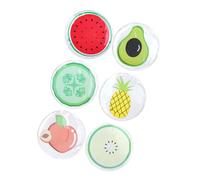 NIYANGLE 6pcs Fruit-shaped Ice Eye Patches Gel Pvc Hot and Cold Therapy Eye Pads for Relief and Dark Circles Reusable for Relaxation and Sleep