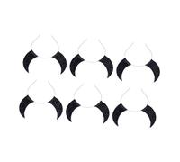 NIYANGLE 6pcs Halloween Devil Horn Headbands Sparkling Sequin Hair Hoops for Cosplay Party Birthday Wedding Black Silver