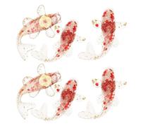 NIYANGLE 6pcs Handcarved Crystal Koi Fish Figurines with Red Glass and Gold Foil Small Translucent Resin Fish Sculptures for Home Office Aquarium Decor Feng Shui Lucky Desk Ornaments
