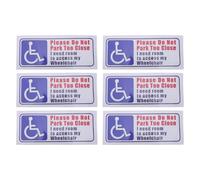 NIYANGLE 6pcs Handicap Parking Sticker Decals Wheelchair Access Symbol 7.87x3.15in - Small Disability Access Sign for Car, Van, and Mobility Vehicle Window Or Door - Reserved Handicapped
