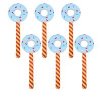 NIYANGLE 6pcs Inflatable Donut: Donut Party Decorations - 32in Giant Doughnut Balloon - Candyland Backdrop Decor for Birthday Sweet Themed Pool Party Props Sky-blue