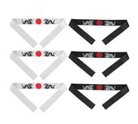 NIYANGLE 6pcs Japanese Chef Headband Set with Breathable Polyester Material, Machine Washable Samurai Bandana Wraps for Busy Kitchens and Cooking, Classic Sushi Chef Accessories for Men