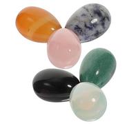 NIYANGLE 6pcs Natural Agate Crystal Stones Office Decor Unique Miniature Figures for Meditation and Decorative Table Display Beautiful