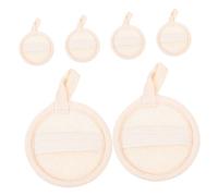 NIYANGLE 6pcs Natural Loofah Face Exfoliating Pads for Deep Cleansing and Makeup Removal Gentle Facial Scrubber for Sensitive Skin Body Scrubber for Men and Women Bath and Shower Use