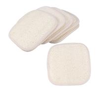 NIYANGLE 6pcs Natural Loofah Scrub Towels Exfoliating Bath Brush for Body Care Durable Square Design for Home and Dorm Use Elastic Grip for Easy Handling