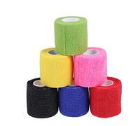 NIYANGLE 6pcs Non-Woven Wrap Black Tape Strong Kinesiology Tape for Knee Sports Injury Gauze Self-Adhesive Wrap for Socks