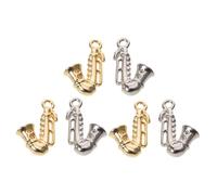 NIYANGLE 6pcs Saxophone Charms Metal Musical Instrument Pendants for DIY Jewelry Crafting Versatile Music Lover Accessories for Bracelets Earrings Necklaces Detailed Artistic Design with