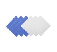 NIYANGLE 6pcs Self Adhesive Felt Bulletin Board Tiles Square Notice Panels for Photos Memos Home Office Classroom Wall Decoration in Sky Blue and White