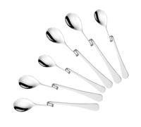 NIYANGLE 6pcs Stainless Steel Coffee Spoons with S Shape Bent Handles for Stirring Honey and Tea, Creative Stylish Design with Twisted Hanging Loops, for Foods and Desserts