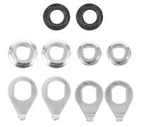 NIYANGLE 6pcs Steel Bicycle Hub Axle Nut and Protective Flange Washer Kit with Safety Hanger Nuts M8 M9.5 for Front and Rear Wheels, Suitable for Mountain and Racing Bikes Random Color