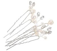 NIYANGLE 6pcs Wedding Hair Pins Pearl Rhinestone U Shaped Hair Sticks for Bride for Weddings Parties Special Occasions