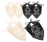 NIYANGLE 6pcs Women Crochet Bandana Scarf Headband Hair Accessory Cutout Patterns