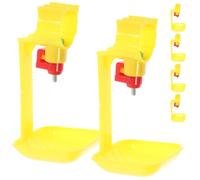 NIYANGLE 6pcs Yellow Pp Chicken Waterer for Poultry and Pigeons, Simple to Fill and Labor-saving Design, for Personal Home Use and Professional Poultry Stores
