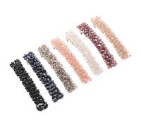 NIYANGLE 7pcs Crystal Braided Hair Clips Spring Clip Four Row Design Versatile Color Selection Secure Hold Elegant Chic Styling for Women and Formal Casual Occasions