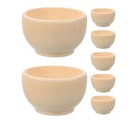 NIYANGLE 7pcs Mini Unfinished Wooden Bowls: 1 Inch Tiny Round Blank DIY Wood Bowls for Hand Painting - Unfinished Craft Decorative Containers - Graffiti Unpainted Wood Crafts