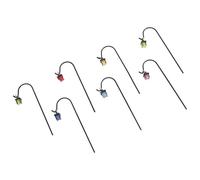 NIYANGLE 7pcs Miniature Glow-in-the-dark Lantern Set with Shepherd Hooks for Fairy Garden, Micro Landscape Ornaments, Outdoor Hanging Garden Lights Decoration