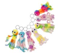 NIYANGLE 7pcs Plush Octopus Keychain Cute Kawaii Soft Stuffed Bag Charm Backpack Accessory for Car Keys Unique Ocean Animal Gift for Friends and Family