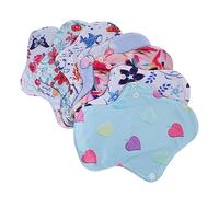 NIYANGLE 7Pcs Reusable Period Pads Set for Women Washable Cloth Sanitary Liners with Leakproof Design Comfortable Fit for Day Night Use Menstrual