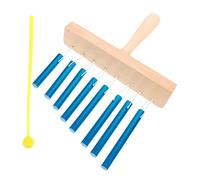 NIYANGLE 8-bar Orff Musical Percussion Instrument Wind Chimes Solid Aluminum Tubes with Mallet Beginner Percussion Toy for Boys and Girls Desktop Band Use Blue