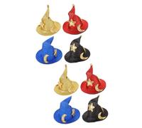 NIYANGLE 8pcs Adorable Witch Hat Shaped Hair Clips Decorative Hair Pin Accessories for Party Wear Resistant Material Random Color