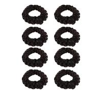 NIYANGLE 8pcs Braided Elastic Hair Ties for Women, Maximum Stretch and Versatile Design, Plastic and Resin Material, for Busy Mornings and Special Occasions, Dark Brown