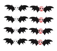 NIYANGLE 8pcs Halloween Skull Hair Clips Cartoon Alligator Clips with White and Blood Stained Skull Designs Durable Felt Material Lightweight Costume Accessories for Parties and Masquerades