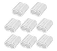 NIYANGLE 8pcs Loop Sleeve Wire Rope Sleeves Aluminum Crimping Oval Figure-eight Shape Silver Crimping End Protection for Wire Ropes and Cables in Outdoor Projects