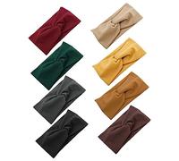 NIYANGLE 8pcs Portable Elastic Sweat Headbands for Sports Multi-function Hair Bands for Yoga Running Basketball Breathable Suitable for All