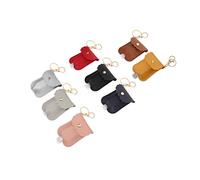 NIYANGLE 8pcs Portable Hand Lotion Bottle Covers with Pu Leather Keychain Holders Small Travel Soap Dispenser Bottles Multipack for Outdoor and Travel Use