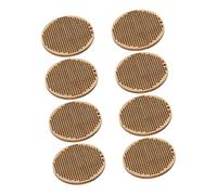 NIYANGLE 8pcs Round Unfinished Wooden Cross Stitch Tags DIY Craft Blanks for Bookmarks Pendants and Hanging Decorations Minimalist Circular Design for Easy Stitching and Engraving Projects