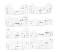 NIYANGLE 8pcs Shirt Centering Ruler Guide for Precise Collar Alignment Flexible Measuring Tool for Clothing Stores and DIY T-shirt Making