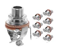 NIYANGLE 8pcs Silver Mono Output Jacks for Bass Guitar with Multipoint Contact Stable Audio Instrument Hardware Accessories for Live Performance and Studio Use