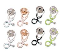 NIYANGLE 8pcs Stethoscope Shaped Alloy Brooches for Women Medical Graduates with Drip-oil Coating, Beautiful Unique Design, Sturdy Pins That Don't Fade Or Tear Clothes, Suitable for Formal