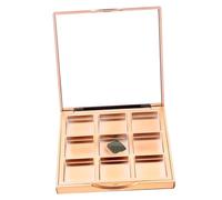 NIYANGLE 9grids Eyeshadow Palette Empty Box Sequin Quicksand Tray for Makeup Portable Design for Travel and Party Use Elegant Leopard Pattern Versatile Storage