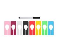 NIYANGLE 9pcs Closet Hanger Dividers for Clothing Sorting, 8 Colors Rectangular Wardrobe Labels with Marker Pen, Reusable Clothes Size Tags for Hanging Clothes Organizer in Bedroom
