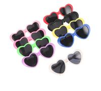 NIYANGLE 9pcs Love Heart Shaped Dog Accessories Sunglasses for Small Dogs and Cats UV Protection and Secure Fit, for Pet Fashion Shoots and Party Costume Wear