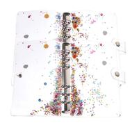 NIYANGLE A6 Glitter Loose Leaf Binder 2pcs, Plastic Notebook Covers with Flowing Sand Sequins, Journal and Planner Binder Shells for School and Office Use