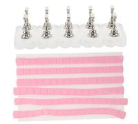 NIYANGLE Acrylic Nail Practice Stand with Frosted Rectangular Base Silver Pins Pink Clay Nail Sample Display Board for Salon DIY Manicure Art Training Lightweight and Portable for Painting