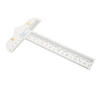 NIYANGLE Acrylic T Square Ruler, T-shaped Edge Ruler with Precise Centimetre Markings, White, Lightweight Portable Measuring Tool for Woodworking, Architects and Students