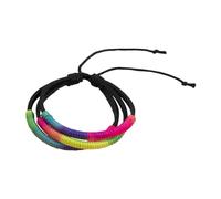 NIYANGLE Adjustable Rainbow String Bracelet for Women Lightweight Handmade Friendship Band with Three-layer Braided Design Comfortable Chic Accessory for Teens Girlfriends and Wives