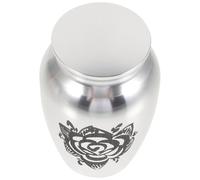 NIYANGLE Alloy Mini Cremation Urn for Human Ashes Silver Rose Keepsake Container Small Funeral Ash Holder Suitable for Memorial