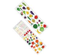 NIYANGLE Alphabet Wall Stickers for Bedroom and Classroom Bulletin Boards, Cartoon Design PVC Decals with Cute Fruit and Vegetable Patterns, Learning Aid Resistant to Tear and Wear,