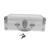 NIYANGLE Aluminum Alloy Hard Shell Storage Box with Key Lock Portable Foam Padded Tool Case for Electronics Cameras Documents and Equipment Protection